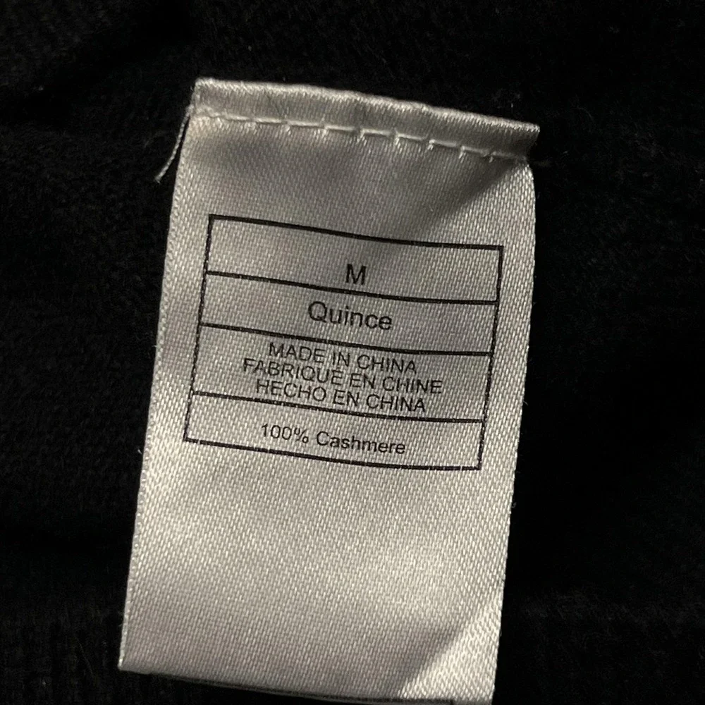 Quince Sweater Womens Medium Black 100% Cashmere V Neck Knit Pullover Top - Picture 10 of 13